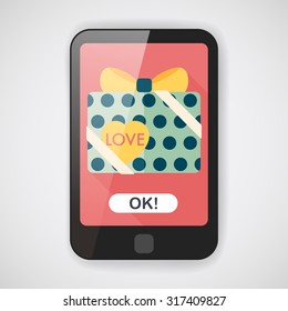 Valentine's Day present flat icon with long shadow,eps10