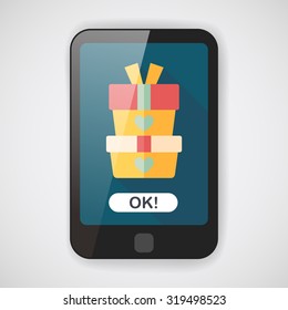 Valentine's Day present flat icon with long shadow,eps10