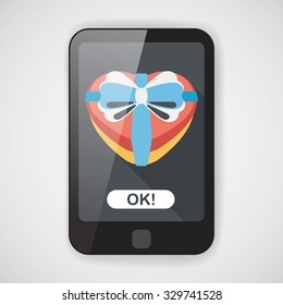 Valentine's Day present flat icon with long shadow,eps10