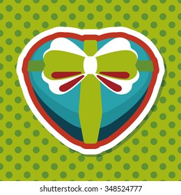 Valentine's Day present flat icon with long shadow,eps10