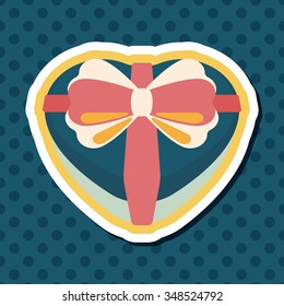 Valentine's Day present flat icon with long shadow,eps10