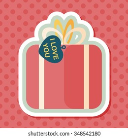 Valentine's Day present flat icon with long shadow,eps10