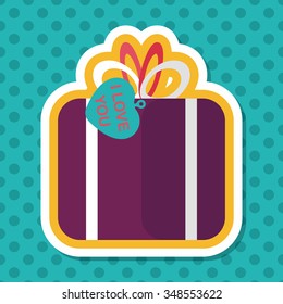 Valentine's Day present flat icon with long shadow,eps10