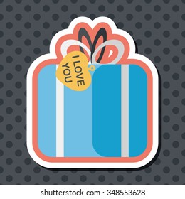 Valentine's Day present flat icon with long shadow,eps10