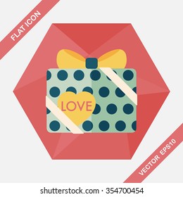 Valentine's Day present flat icon with long shadow,eps10