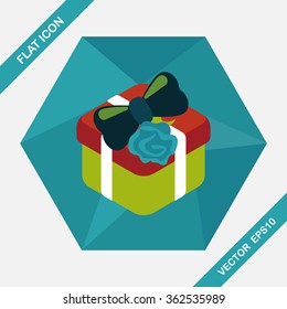 Valentine's Day present flat icon with long shadow,eps10