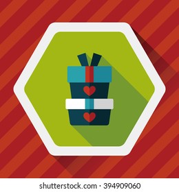 Valentine's Day present flat icon with long shadow,eps10