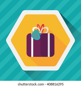 Valentine's Day present flat icon with long shadow,eps10