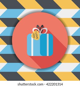 Valentine's Day present flat icon with long shadow,eps10