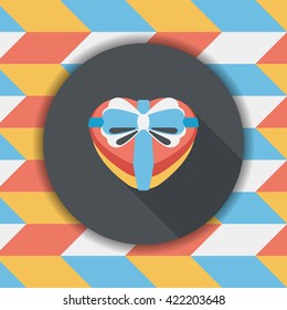 Valentine's Day present flat icon with long shadow,eps10