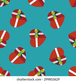 Valentine's Day present flat icon,eps10 seamless pattern background