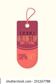 Valentine's Day Price Concept Tag, Banner, Label Vector Design