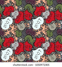 Valentine':s day print, seamless hand craft expressive ink typography pattern. Poster with different doodle letters. Vector. Hipster funky painted style texture on black, red and neutral colors. Love.