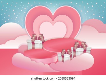 valentine's day product display vector background