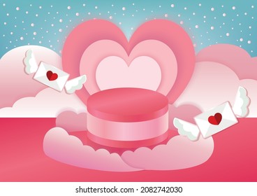 valentine's day product display vector background