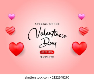 valentines day promo banner Simple concept to use social media post.