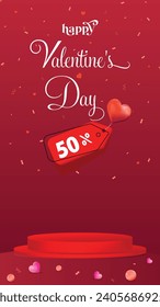 Valentine's Day Promotional Invitation: Unbeatable Discounts and Offers. Template for Valentine's Day Celebrations with Decorations.
