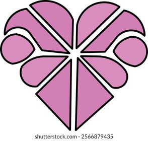 Valentine's Day Purple Isolated Heart Design