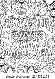 Valentine's day quotes black history month is the Superbowl. Vector Coloring Pages for Adults. Doodle drawing. Design for wedding invitations and Valentine's Day, lettering in the heart love quotes.