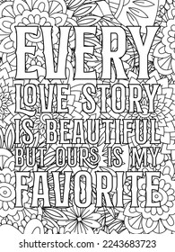 Valentine's day quotes black history month is the Superbowl. Vector Coloring Pages for Adults. Doodle drawing. Design for wedding invitations and Valentine's Day, lettering in the heart love quotes.