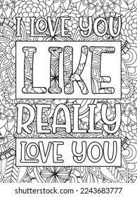 Valentine's day quotes black history month is the Superbowl. Vector Coloring Pages for Adults. Doodle drawing. Design for wedding invitations and Valentine's Day, lettering in the heart love quotes.