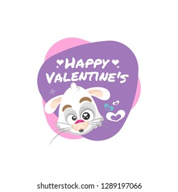 Valentine's day rabbit in valentine's background	