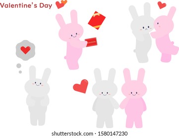 valentine's day rabbit set 2