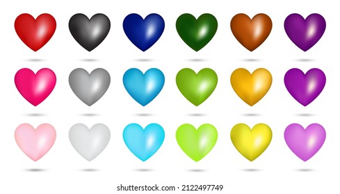 Collection Heart Illustrations Love Symbol Icon Stock Vector (Royalty ...