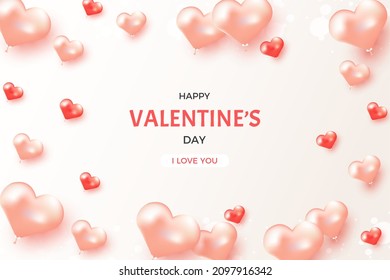 Valentines day with realistic balloon.