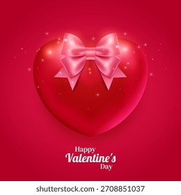 Valentine's Day. Realistic hearts. Vector design. Template for cards, banners, posters, and more.