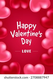 San Valentín. Corazones realistas. Diseño de Vector. Plantilla para tarjetas, Anuncios, carteles y más.
