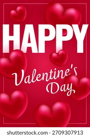 San Valentín. Corazones realistas. Diseño de Vector. Plantilla para tarjetas, Anuncios, carteles y más.