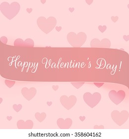 Valentines Day realistic pink festive Label