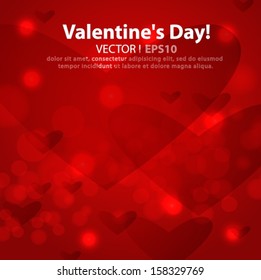 Valentine`s Day red abstract background. Vector EPS 10 illustration.
