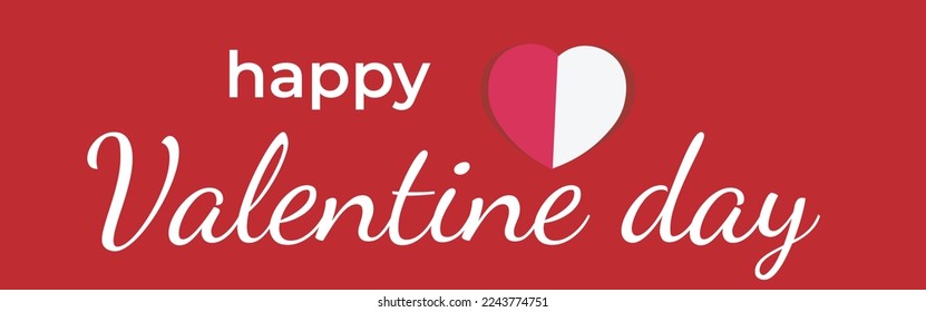 Valentines day red background with heart shape and typography of happy valentines day text  Vector illustration. Wallpaper,flyers,invitation,posters, brochure,banners.