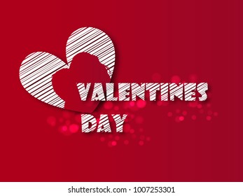 Valentines Day  red Background With Hearts