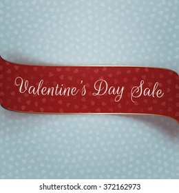 Valentines Day red and golden textile Banner
