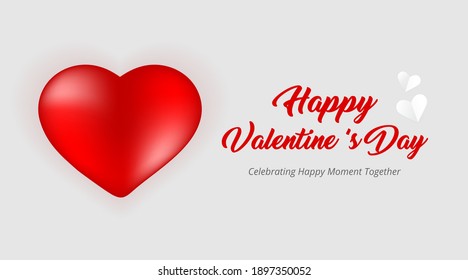 día de San Valentín con corazón rojo