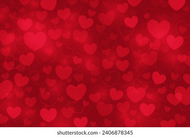 Vector de fondo del día de San Valentín del corazón rojo bokeh.