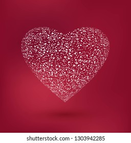 Valentines day red heart card