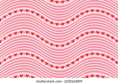 Valentine's Day red heart curve double shade with pink background 4×6 inch Postcard template