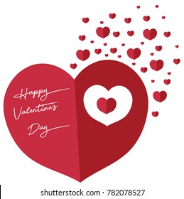 Valentine's day red heart design vector