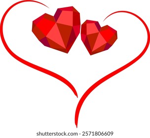 Valentine's day red heart  gemstone