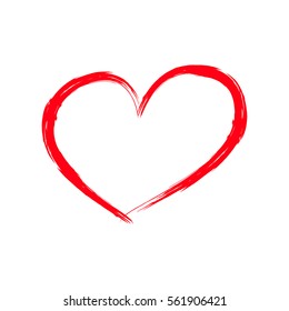 Valentine's Day red heart. Hand drawn. Vector