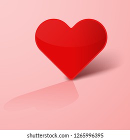 Valentine's Day with red heart  paper cut background. vector illustration