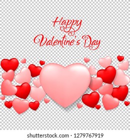 Valentine's day red heart pattern. Vector illustration. Posters, brochure, invitation, wallpaper, flyers, banners.