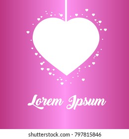 Valentines Day, red heart Sale banner. Special offer template with text Valentine`s Day Sale on frame red hearts background. Vector illustration