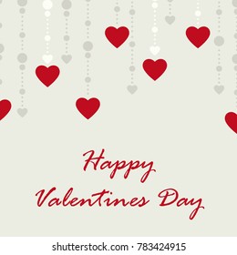 Valentines day with red heart string.