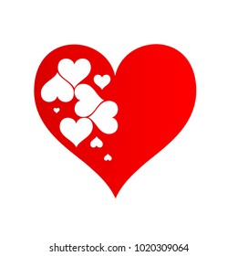 Valentines Day. Red heart. Vector festive illustration. Holidays. Congratulation.