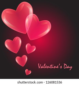 Valentine's day red heart vector background
